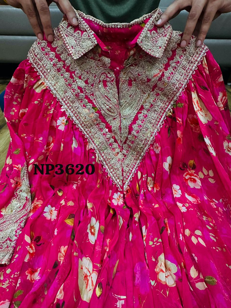 Premium Digital Print Chinnon Co-ord Set