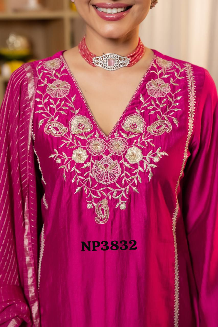 Premium Mul Chanderi 3 pc set