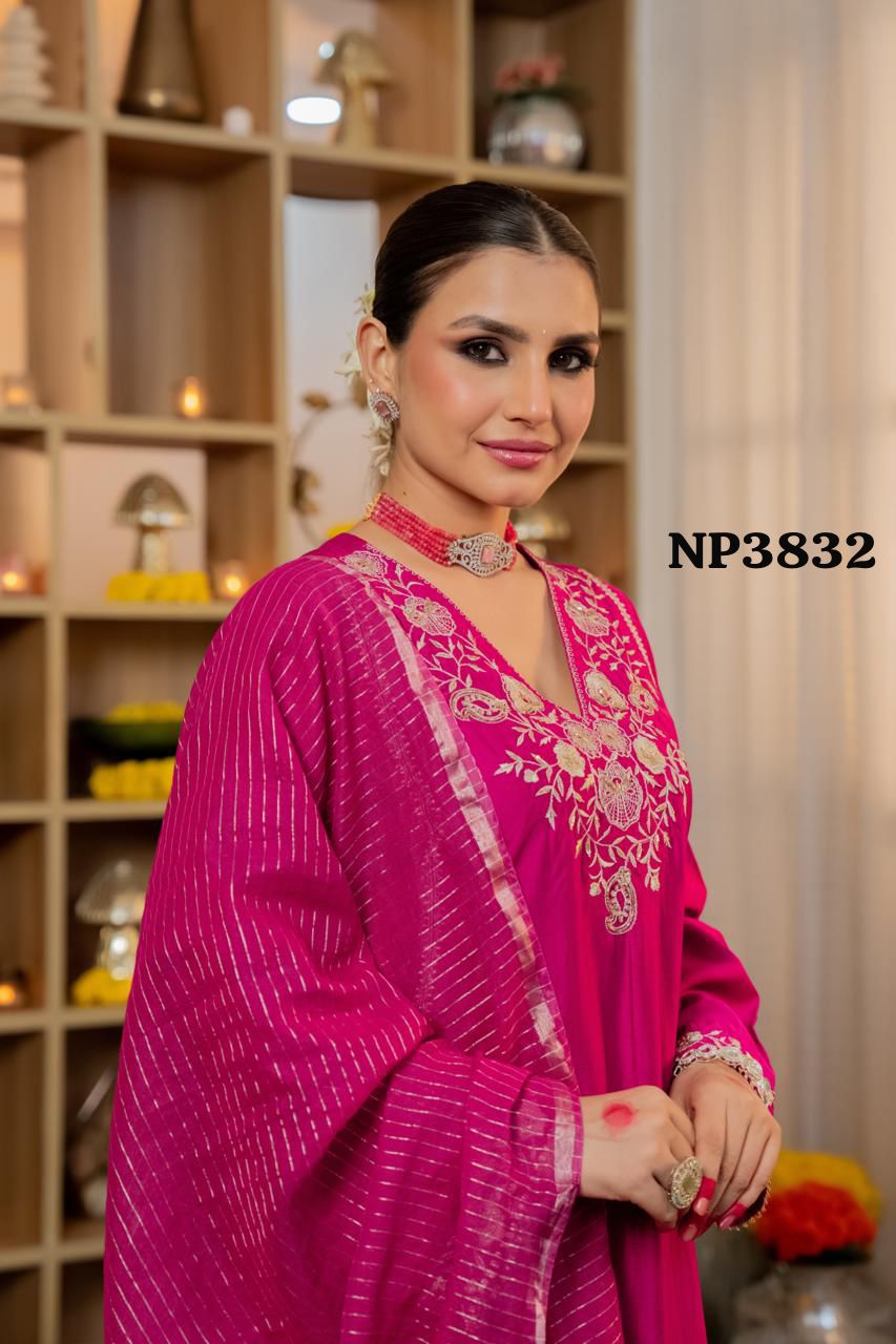 Premium Mul Chanderi 3 pc set
