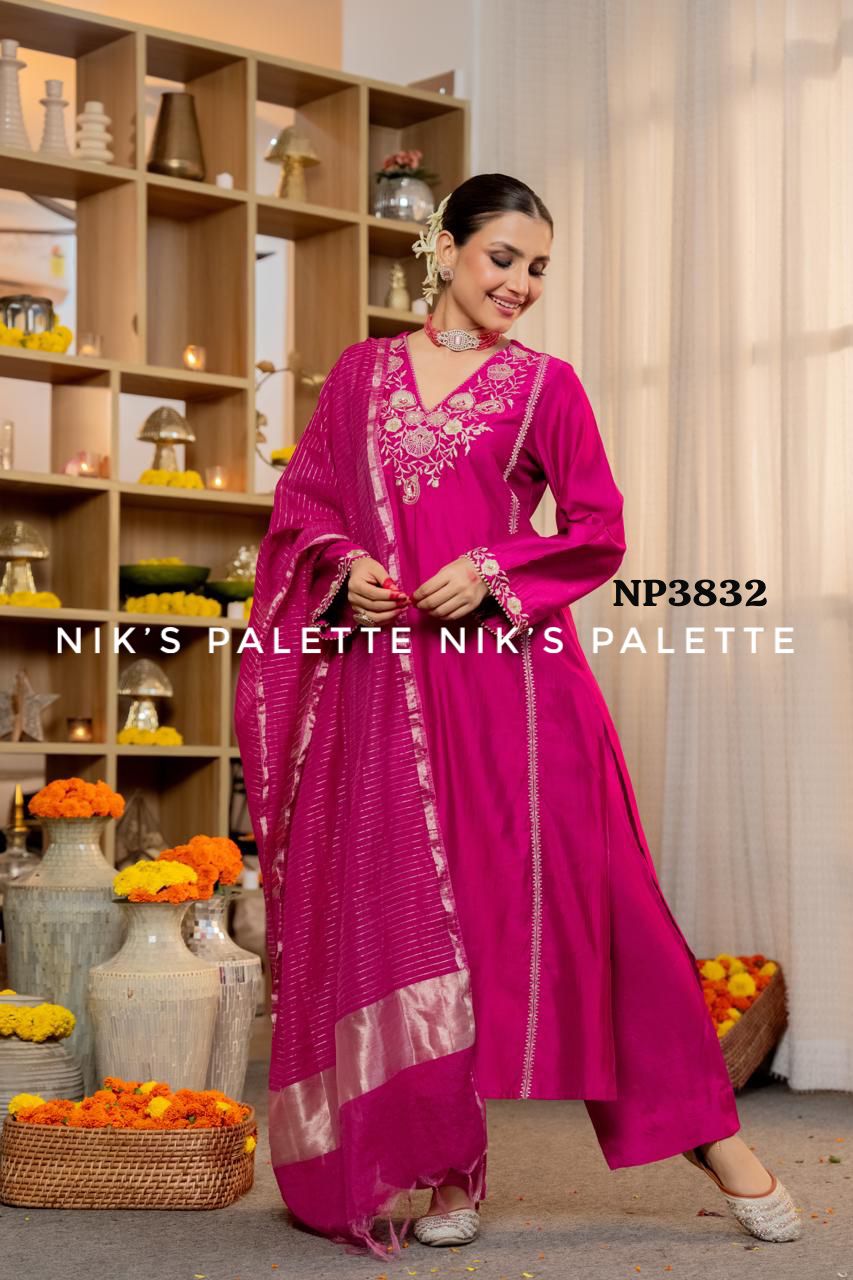 Premium Mul Chanderi 3 pc set