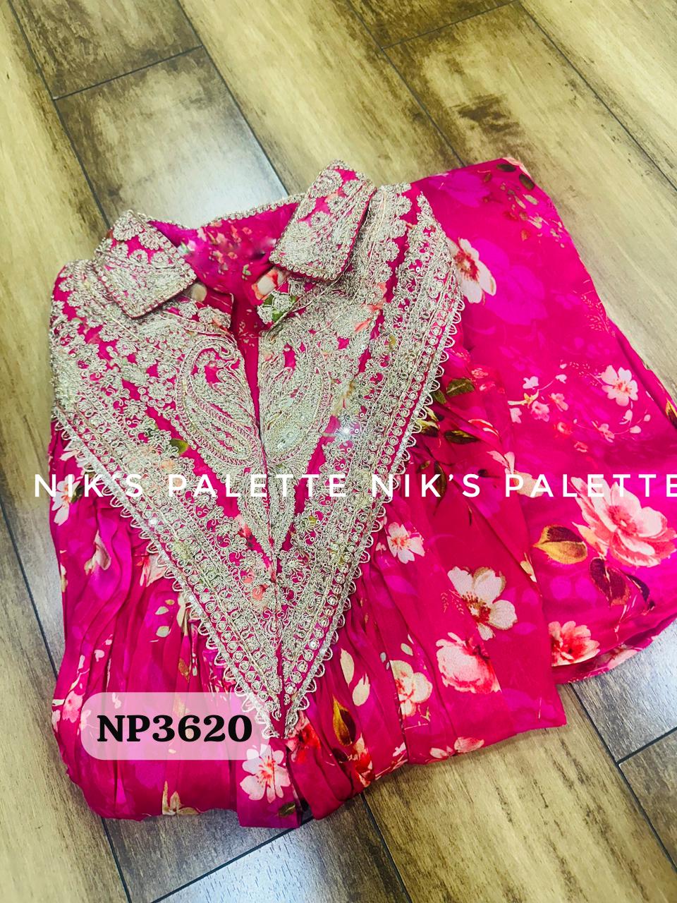 Premium Digital Print Chinnon Co-ord Set
