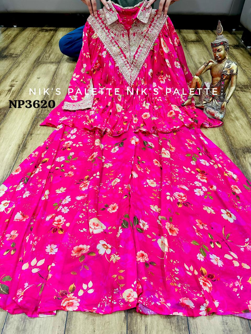 Premium Digital Print Chinnon Co-ord Set