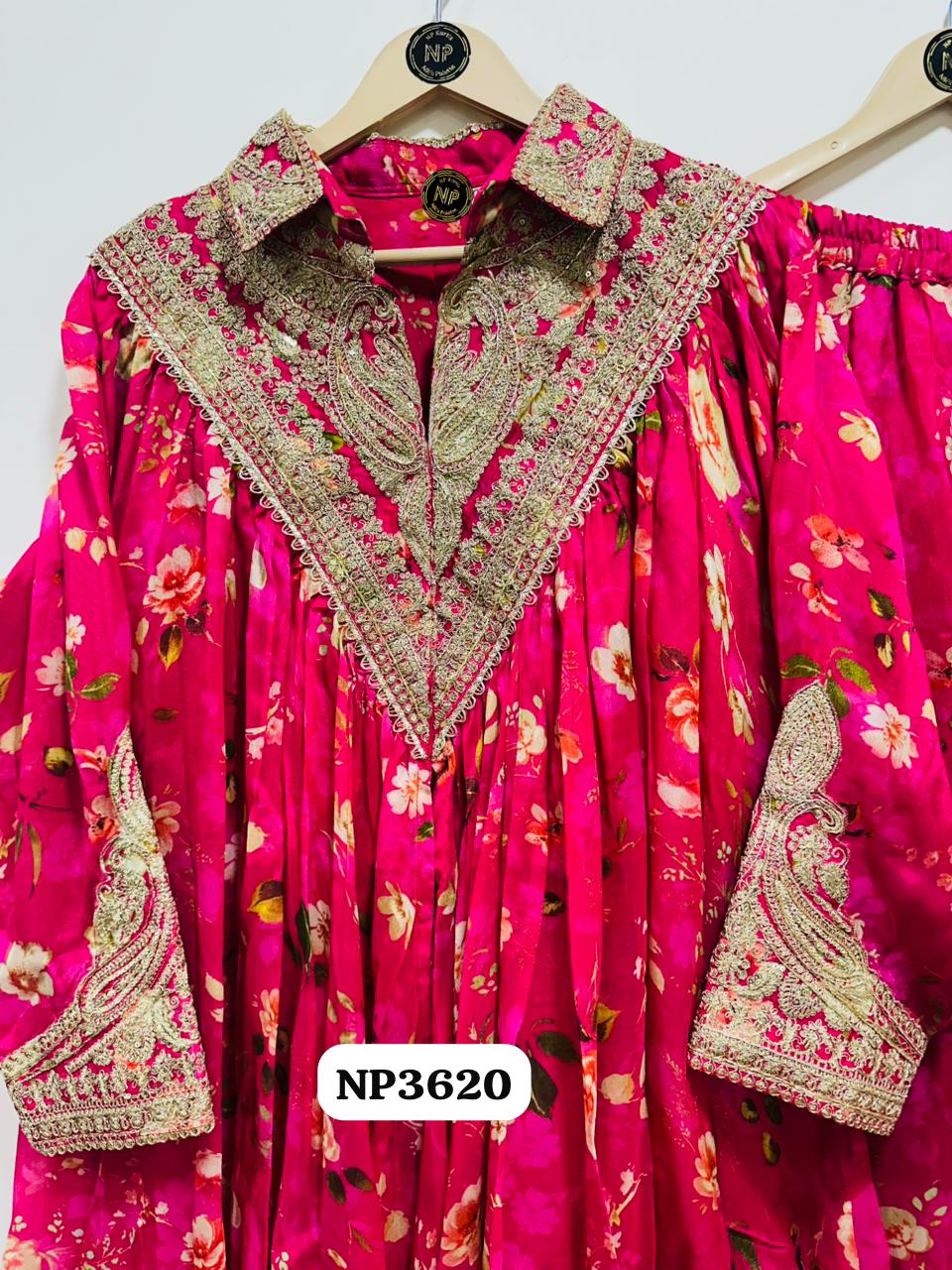 Premium Digital Print Chinnon Co-ord Set