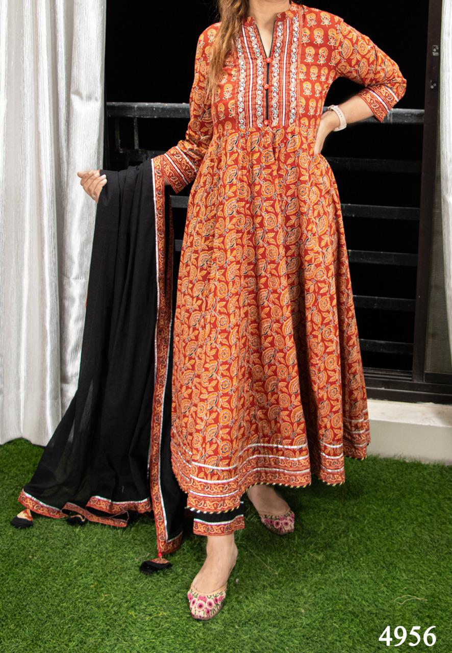 Cotton Kalidar Kurti with Pant (KB)