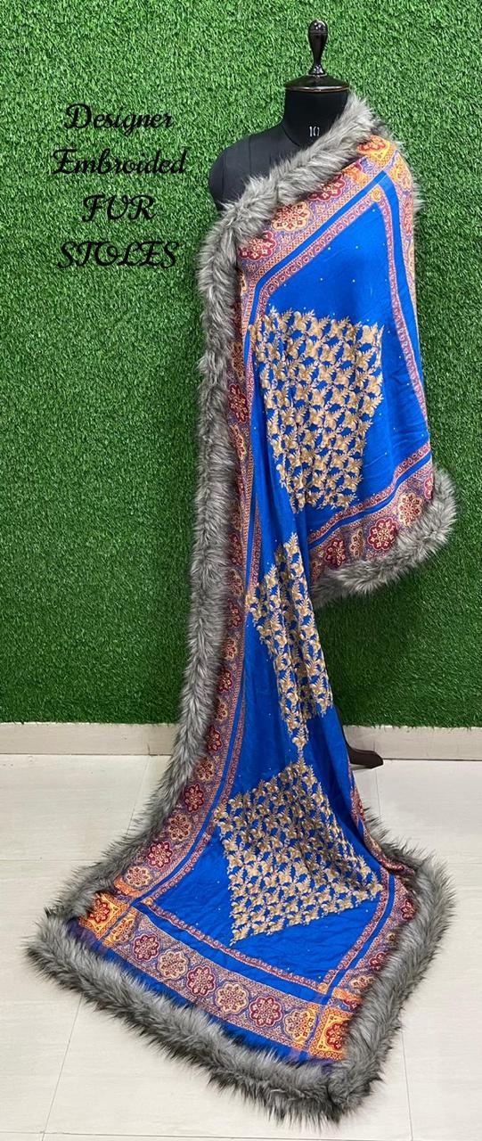 Designer Embroidered Pashmina Stoles