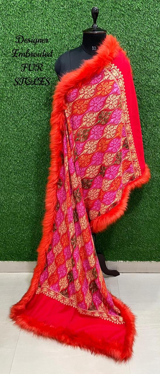 Designer Embroidered Pashmina Stoles