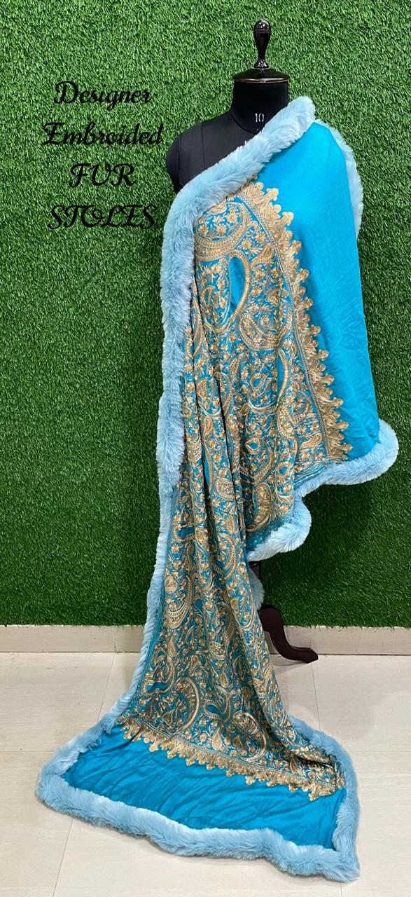 Designer Embroidered Pashmina Stoles