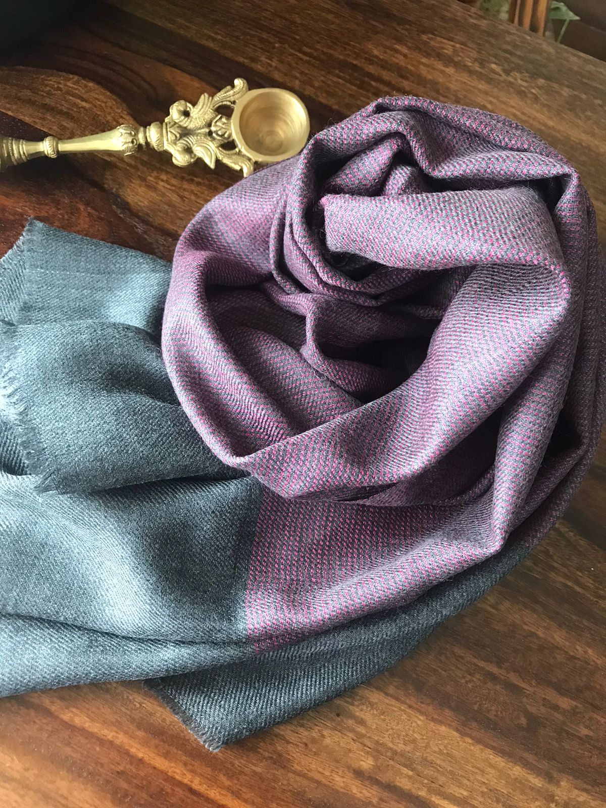 Handwoven Pure Wool Textured Weave Stoles