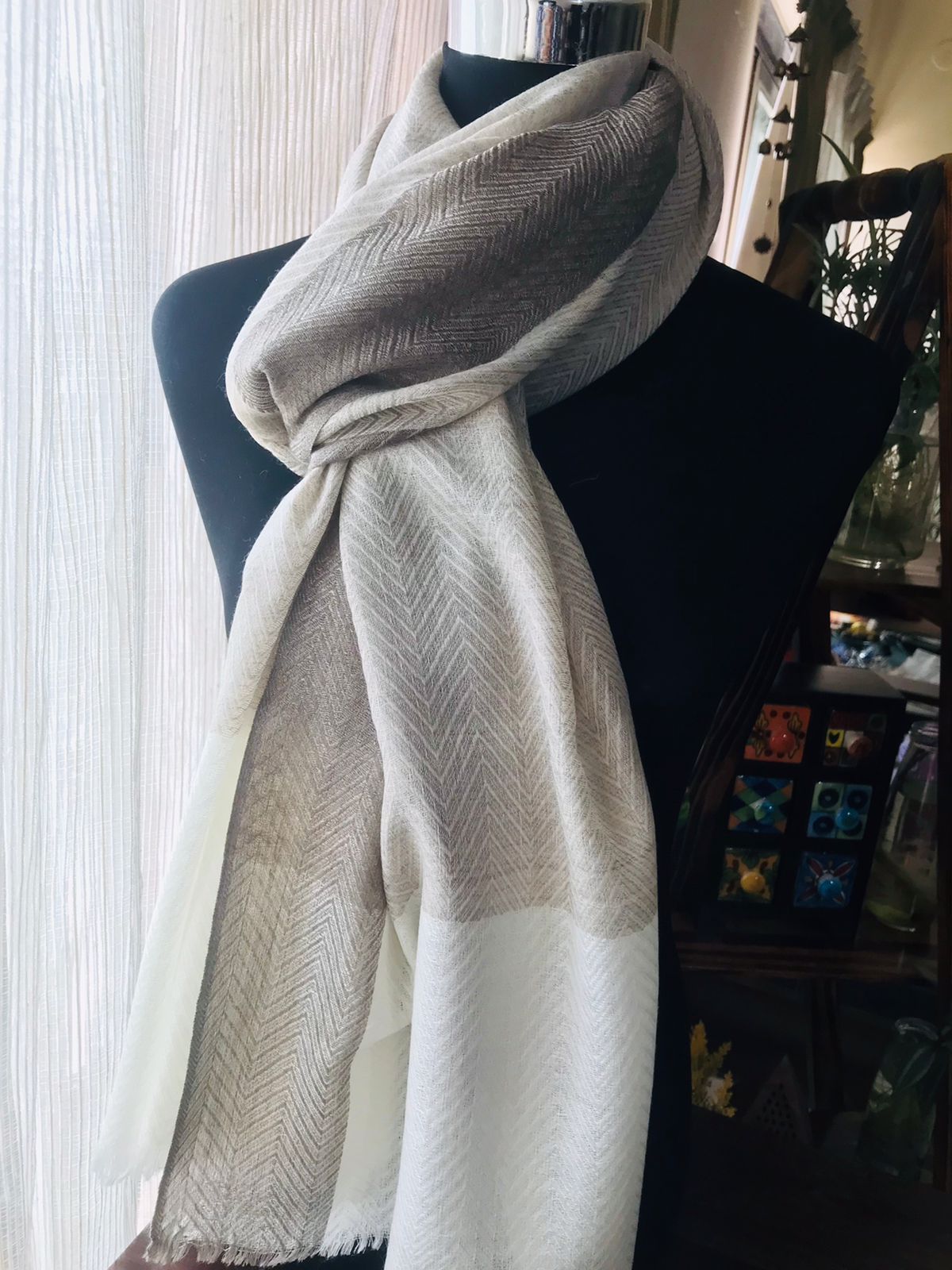 Handwoven Pure Wool Textured Weave Stoles