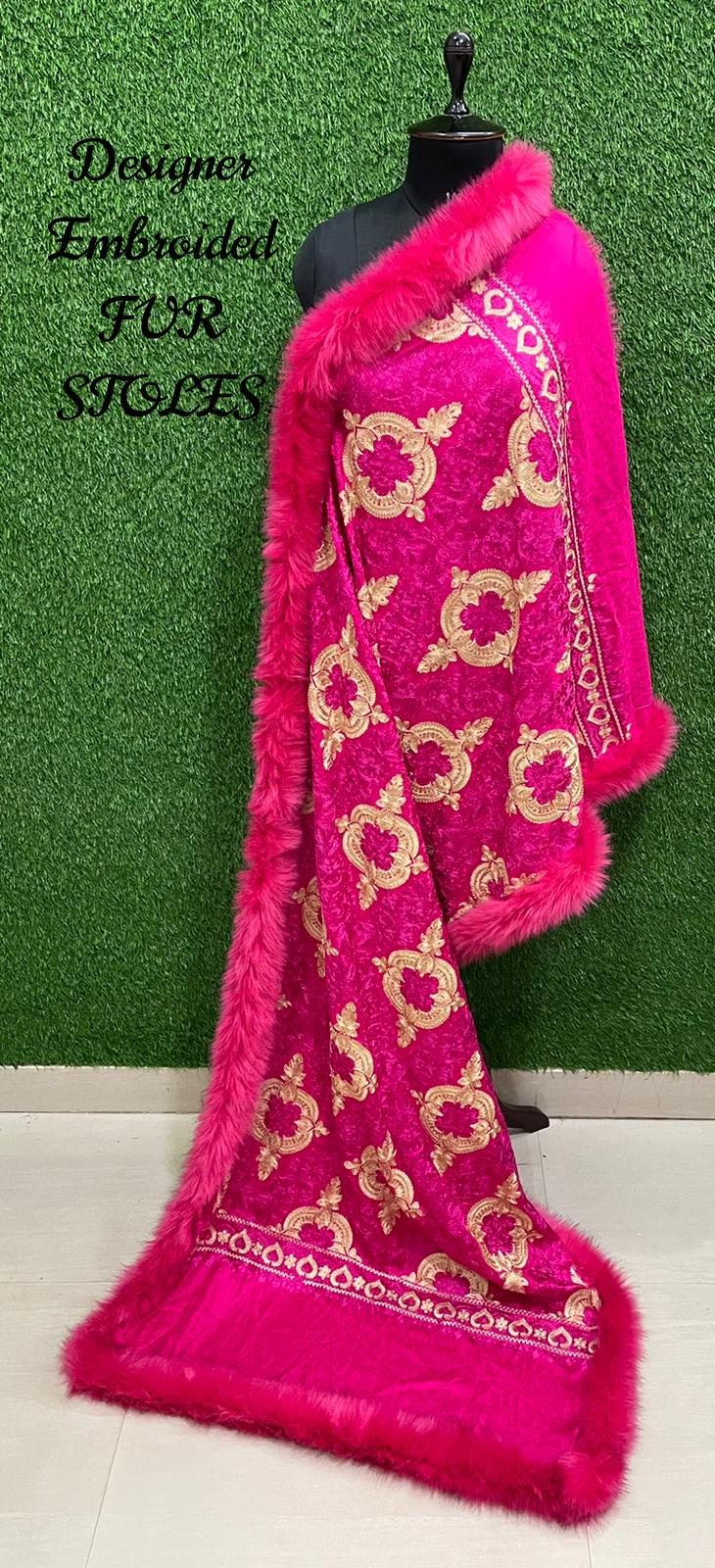Designer Embroidered Pashmina Stoles