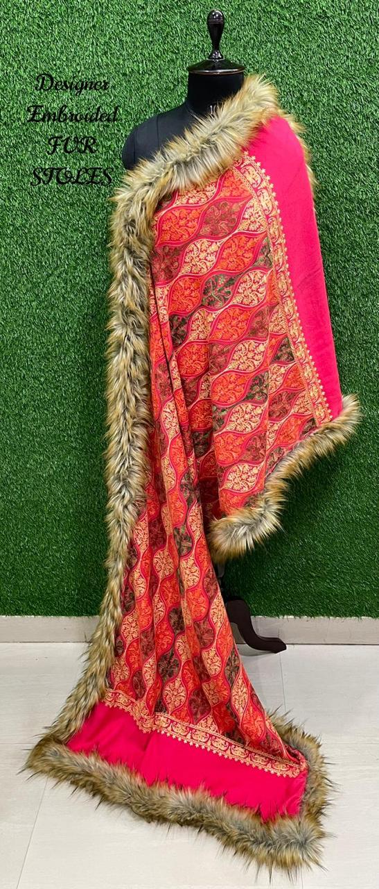 Designer Embroidered Pashmina Stoles