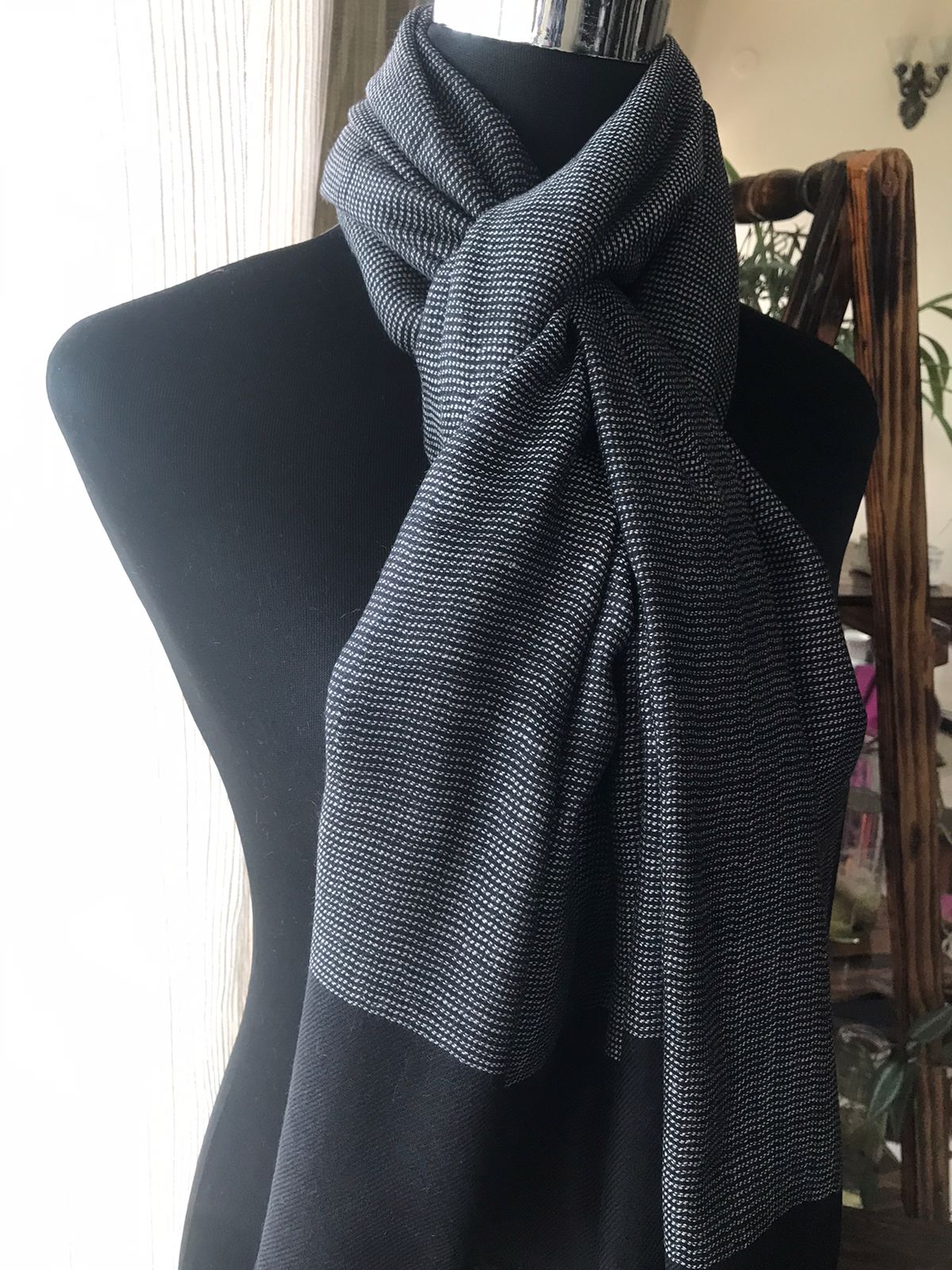 Handwoven Pure Wool Textured Weave Stoles