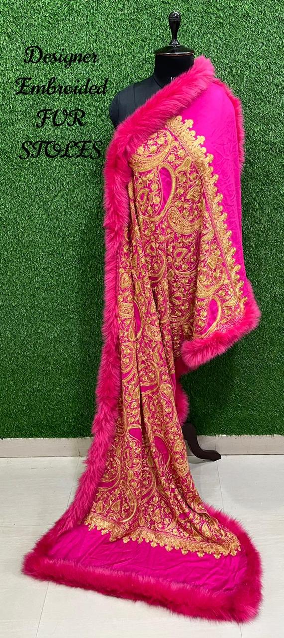 Designer Embroidered Pashmina Stoles