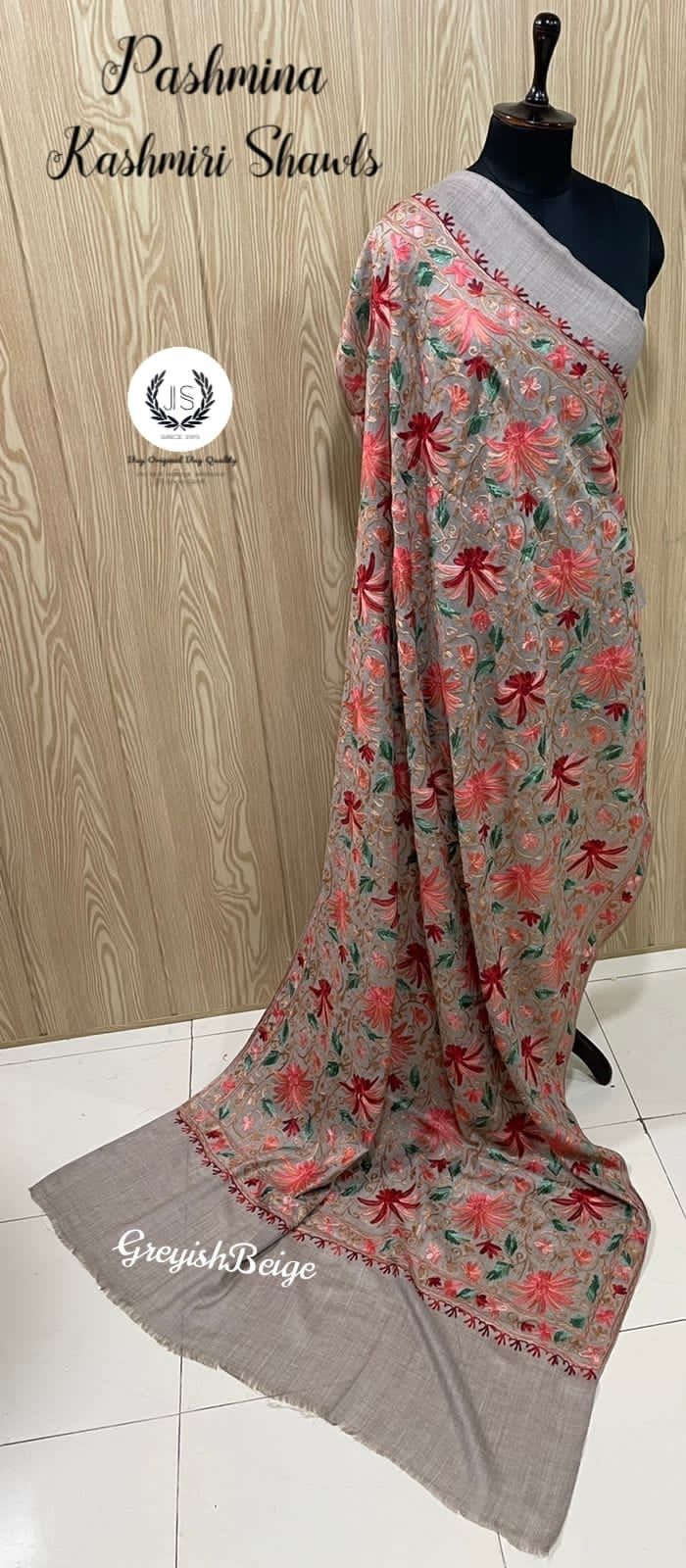 Pure Wool Embroidered Kashmiri Shawls