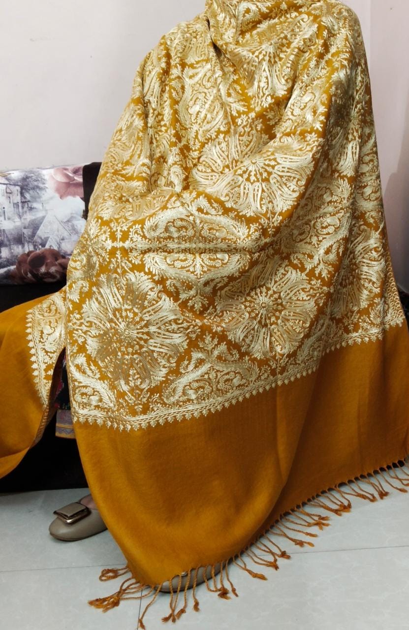 Unisex Stoles with Kashmiri Aari Work(Pashmina)