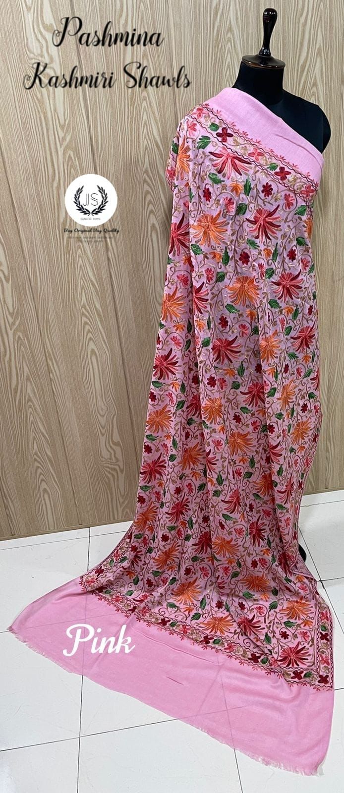 Pure Wool Embroidered Kashmiri Shawls