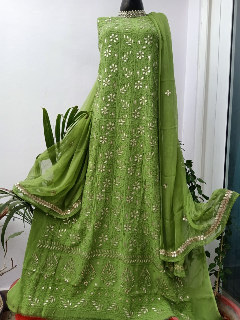 Viscose Georgette Gorgeous Chikankari Kurta n Dupatta Set