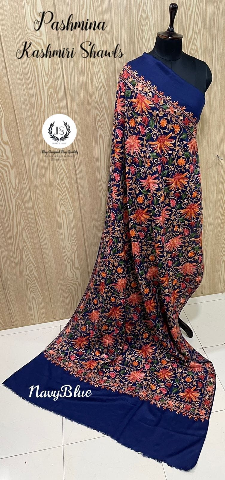 Pure Wool Embroidered Kashmiri Shawls