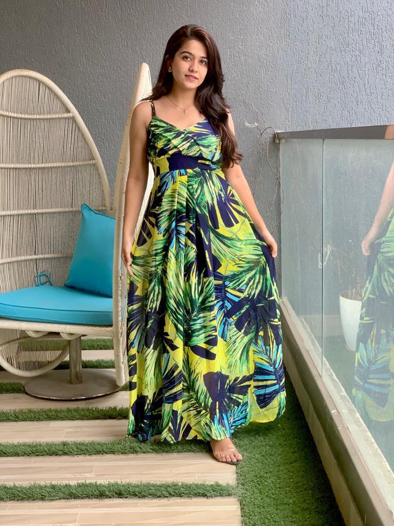 chiffon one piece dress HOT ! Floral One Piece Dress Long Chiffon Floral Print One Piece Dress NAVYA Fashion Boutique
