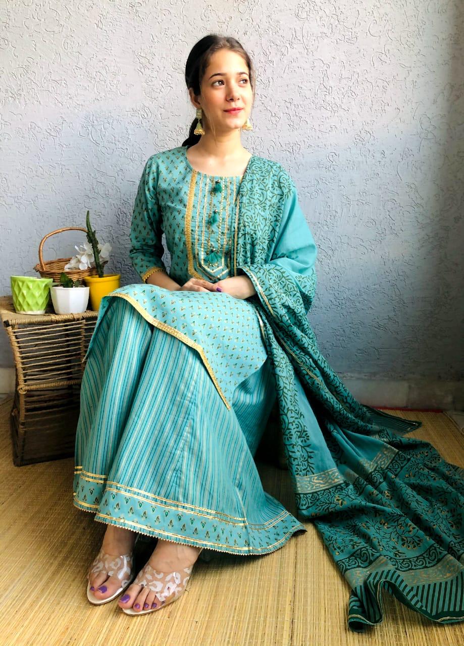 Ethnic Gota work Kurta with Palazzo