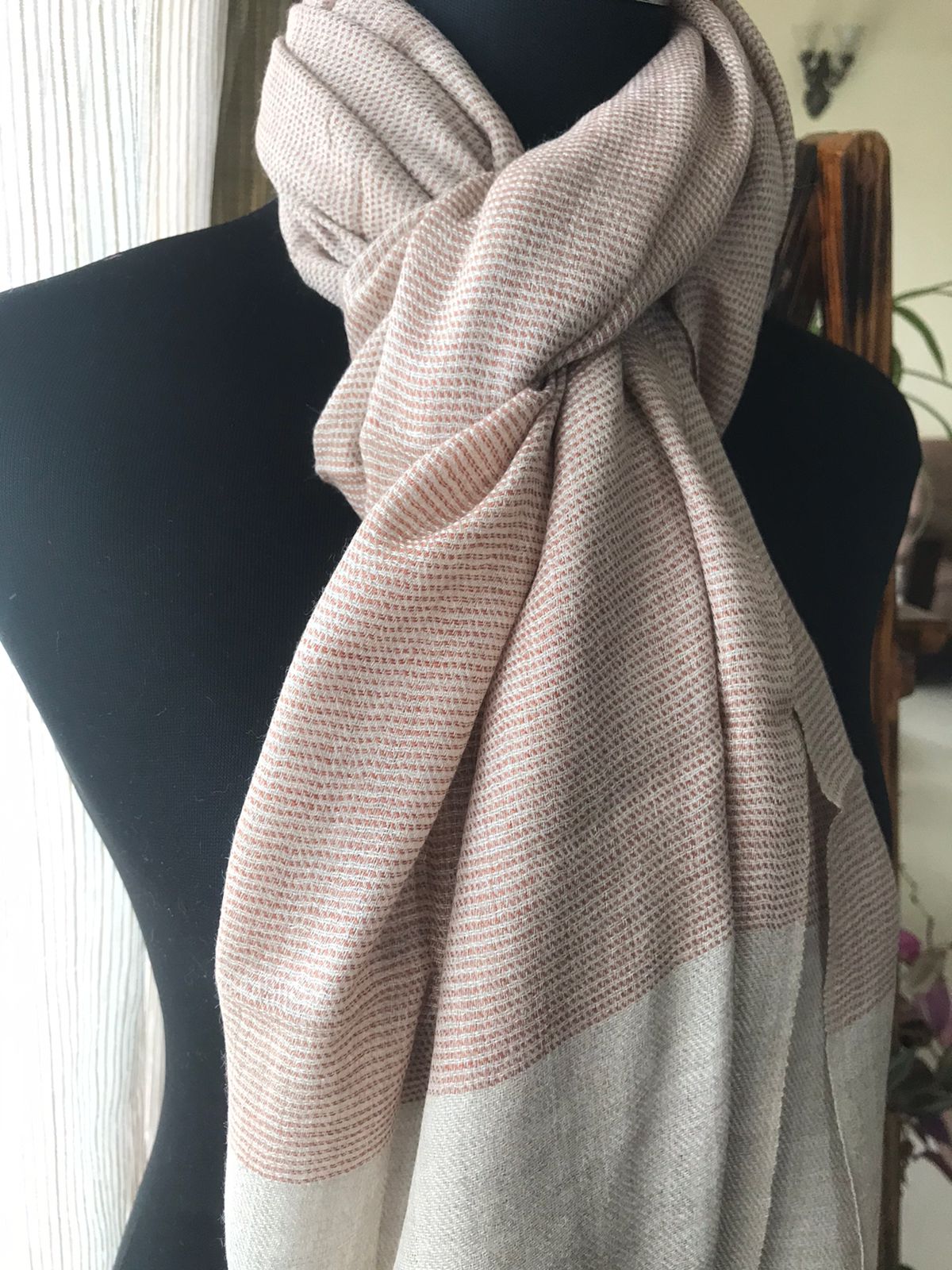 Handwoven Pure Wool Textured Weave Stoles