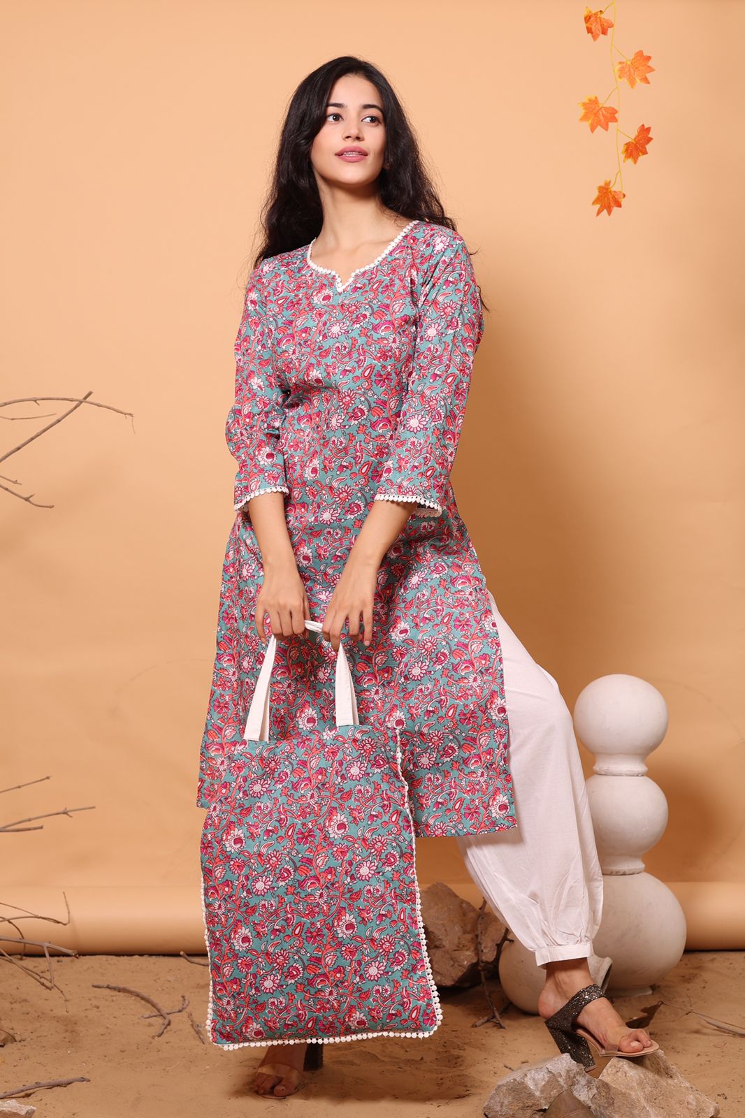 Cotton Kurti with Afgani Salwar