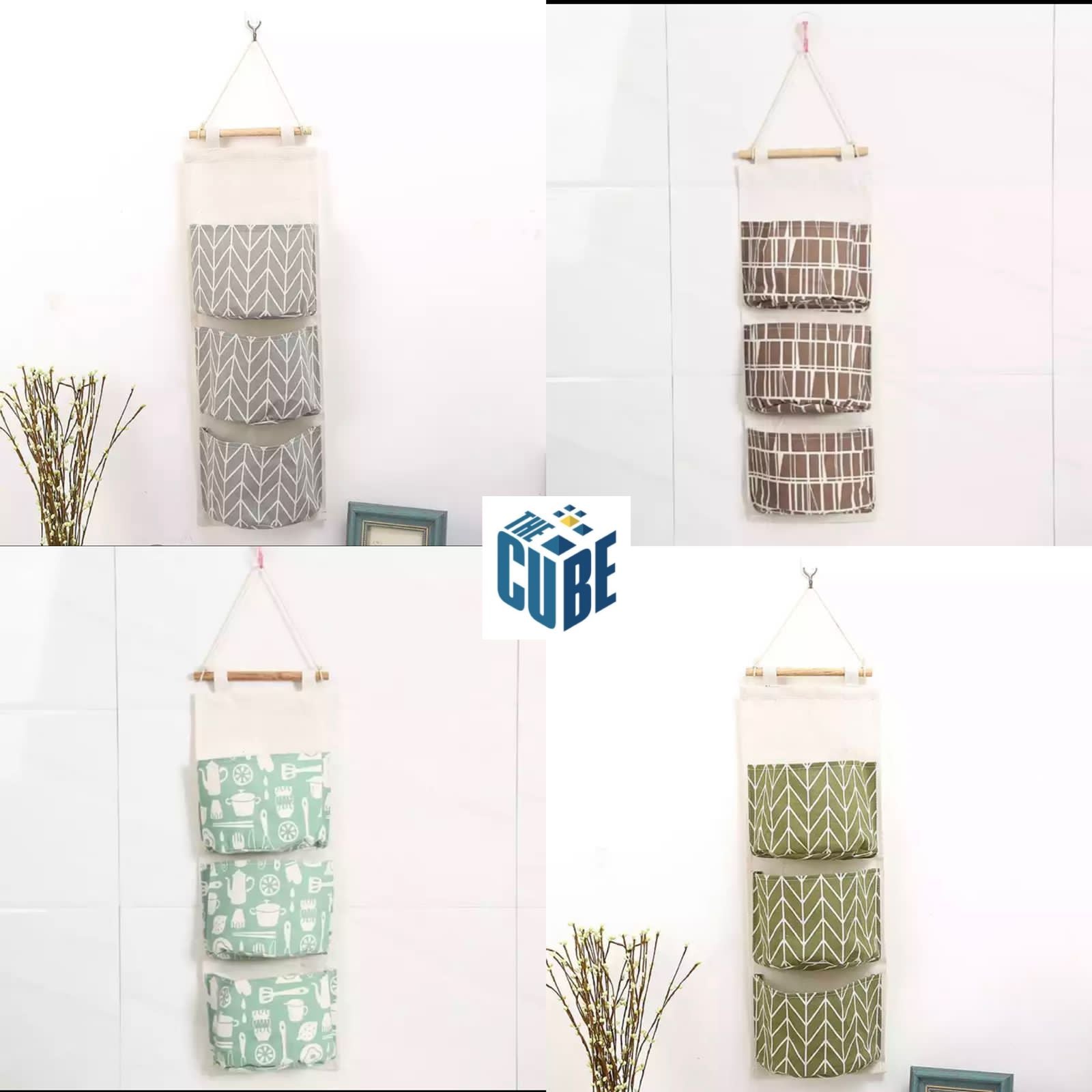 Wall mounted 3 pocket storage