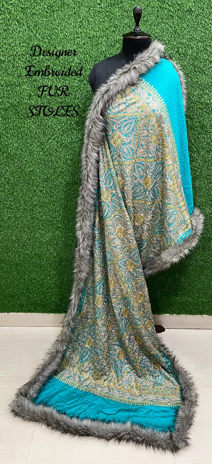 Designer Embroidered Pashmina Stoles