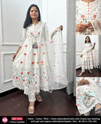 Cotton Stitched Anarkali 3 Pc Set