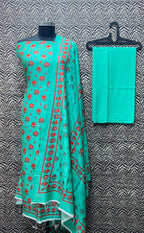 Mercirised Silk Maheshwari Printed Suit