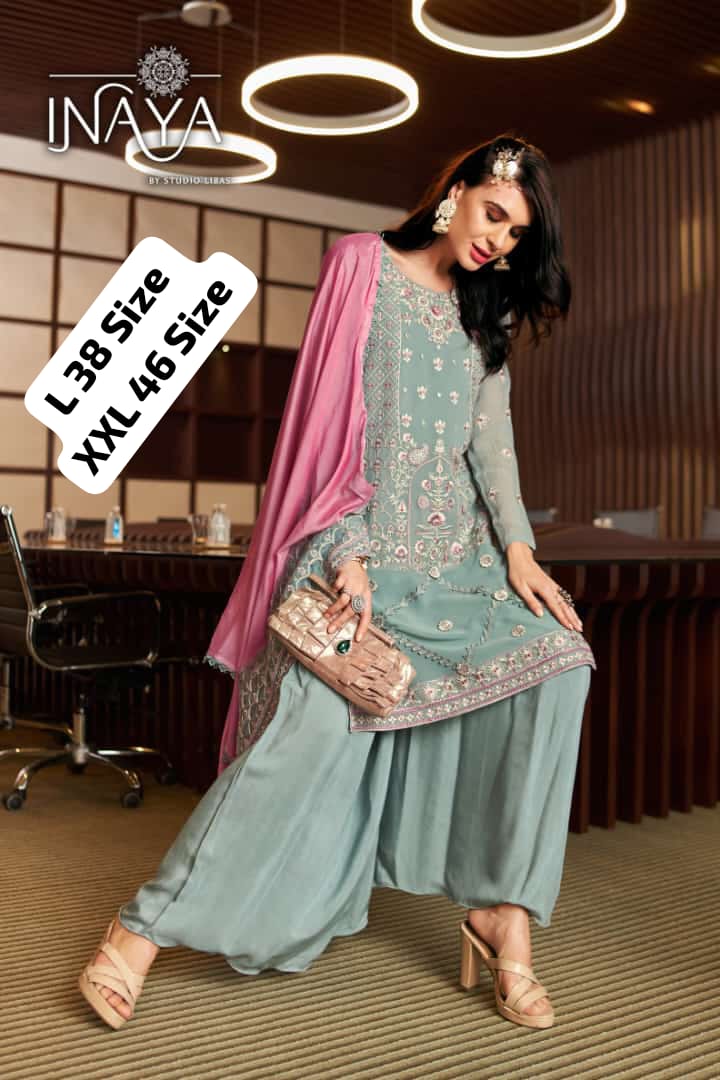 Georgette Kurta Sharara Set Embroidery Collection