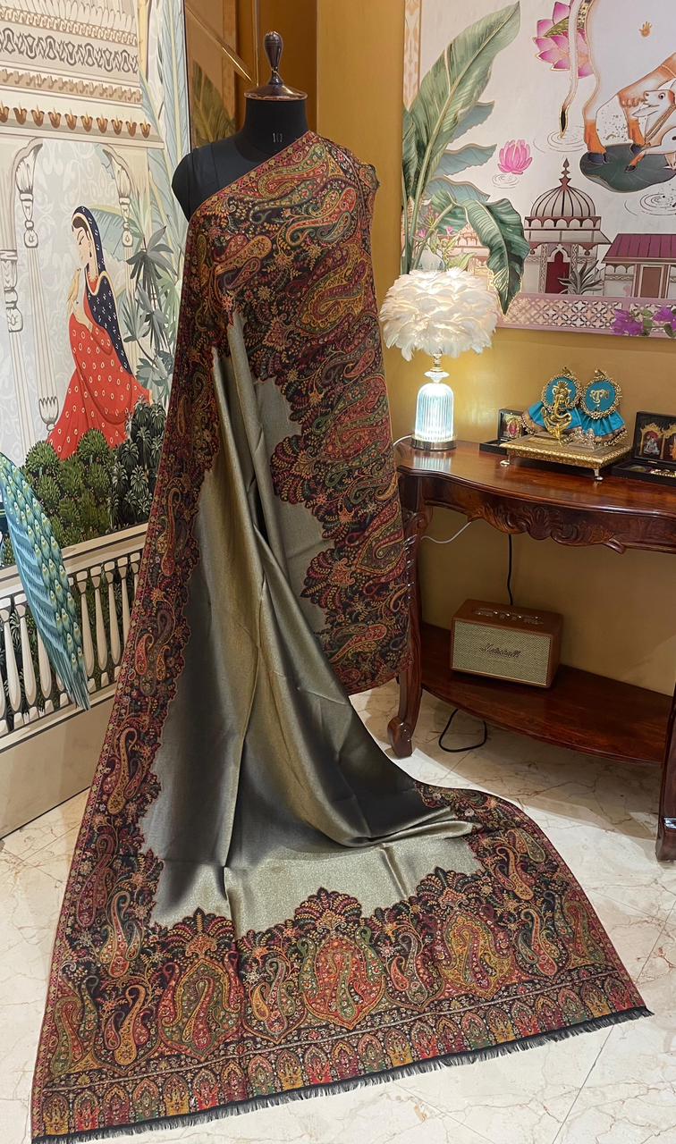 Metallic Kani Reversible Pashmina Shawls