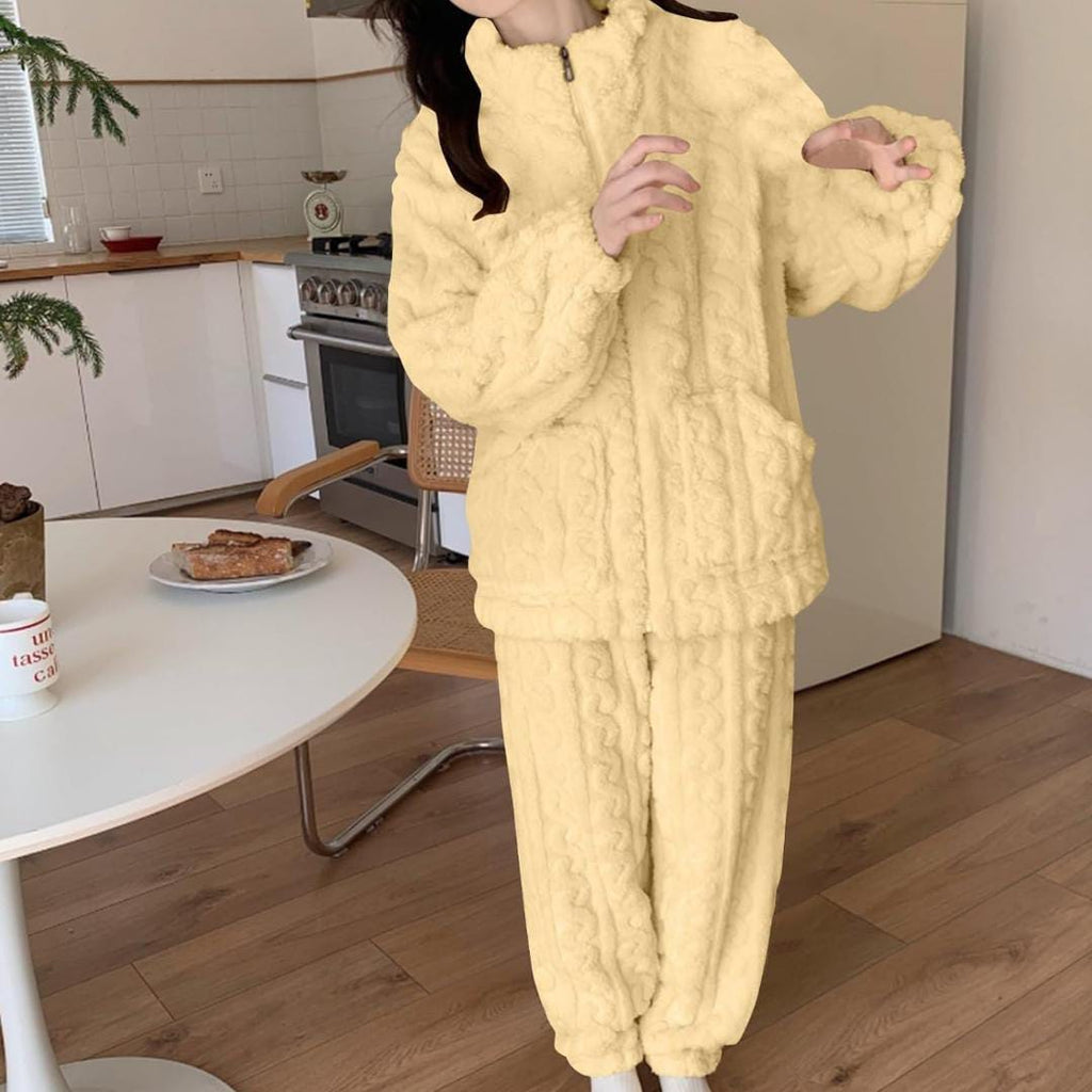 Zipper PJ Warm Night Suits