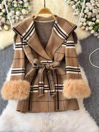 Trench Coats with check pattern