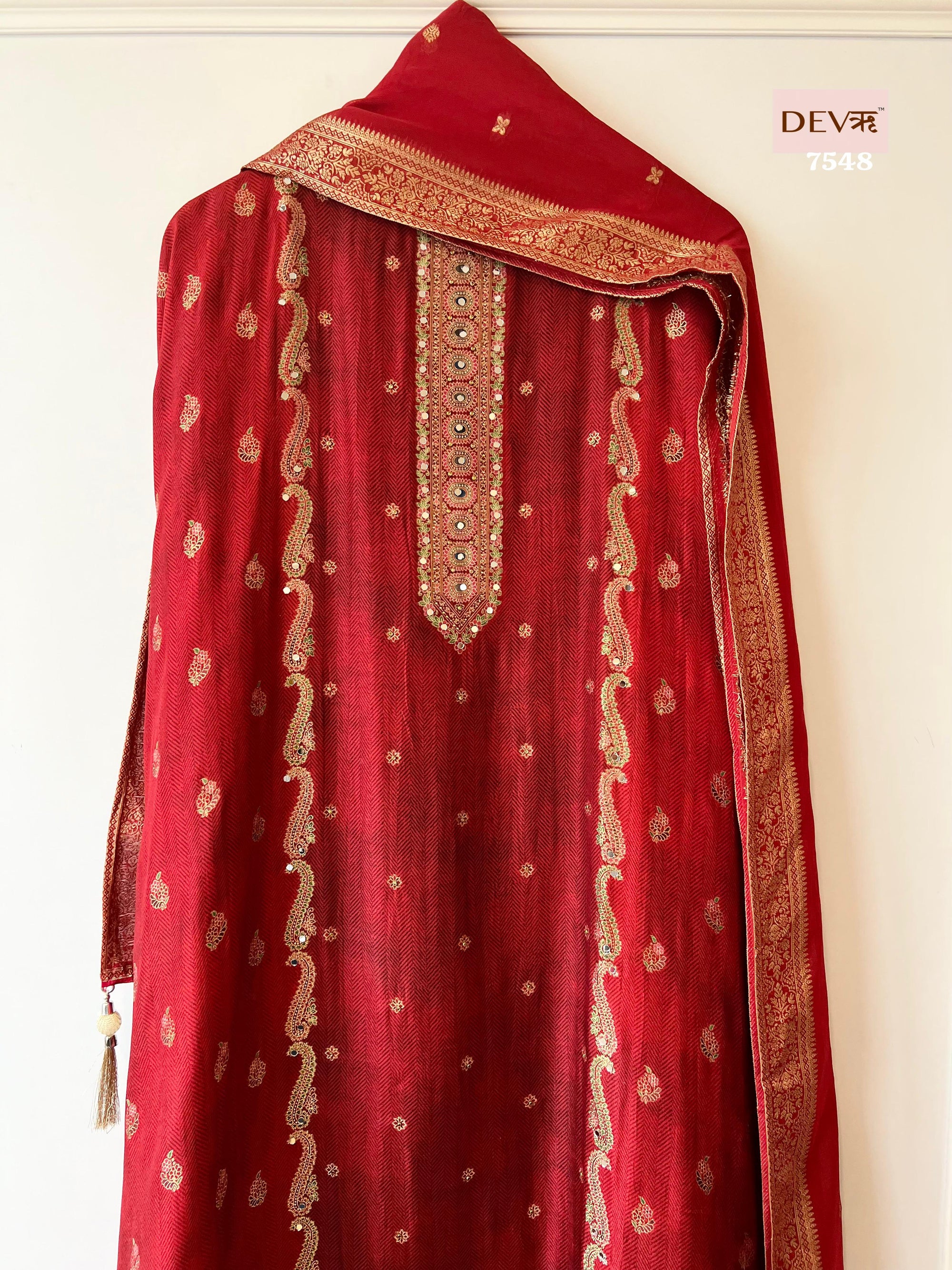 Russian Silk with benarsi weave top with shantoon bottom