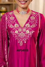 Premium Mul Chanderi 3 pc set