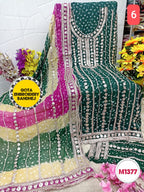 Georgette Bandhni heavy gota patti embroidery suit