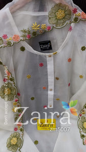 Organza semi-stitched with beautiful embroidery