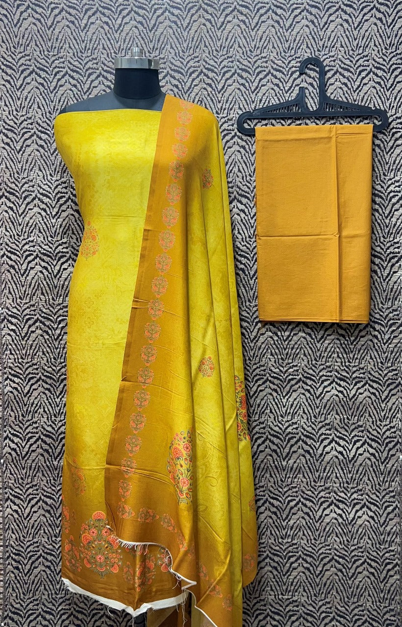 Mercirised Silk Maheshwari Printed Suit