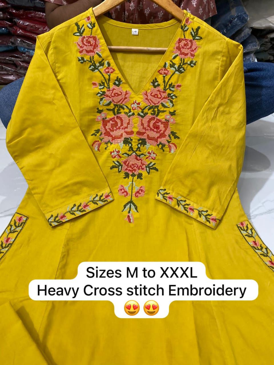 Cotton Co-ord with cross stitch embroidery