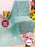 Georgette unstitched with Laxmi Gota Patti Embroidery