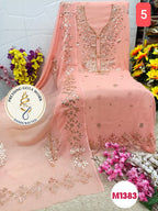 Chiffon with pressing gota embroidery work suit