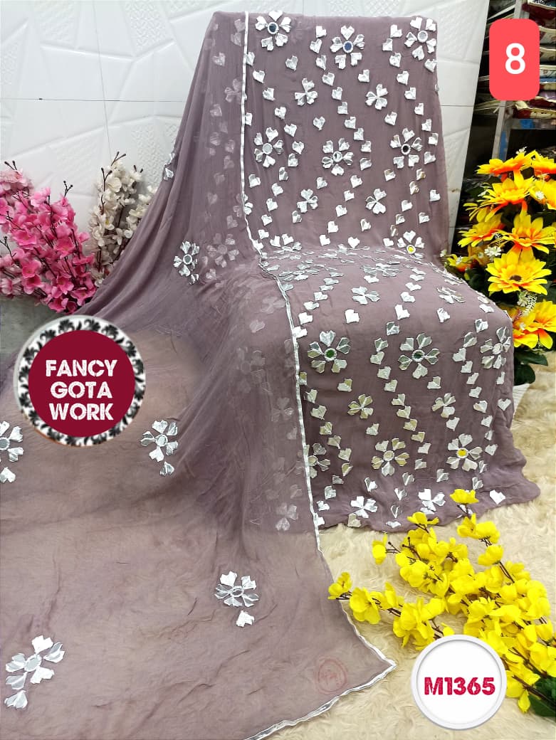 Georgette unstitched with Laxmi Gota Patti Embroidery