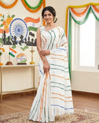 Independence Day Linen Cotton Saree