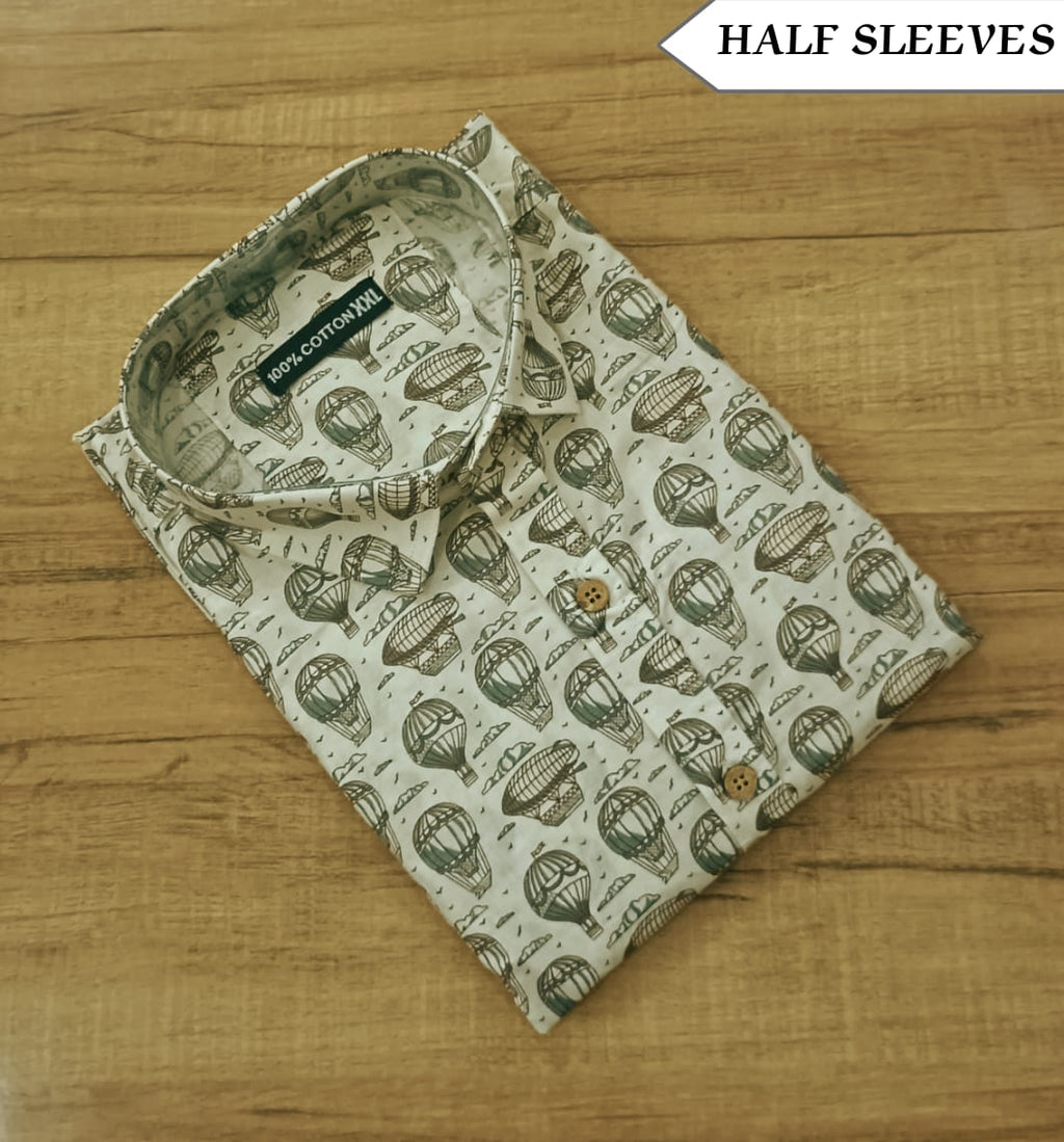 Men's Half Sleeves Cotton Shirt