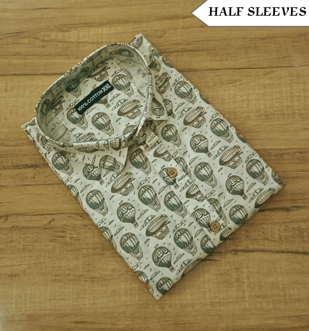 Men's Half Sleeves Cotton Shirt