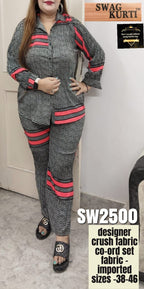 Designer Crush Fabric Co-ord Set