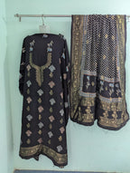 Dola Silk Ajrakh Hand Block 2 pc Suits