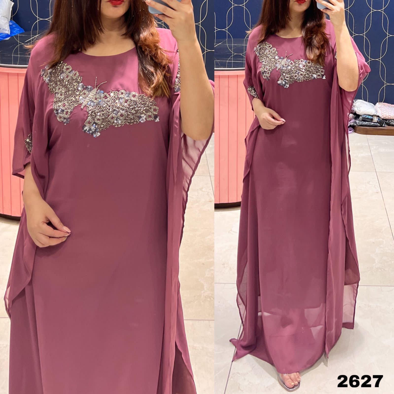 Georgette Indo Western Dress with handwork