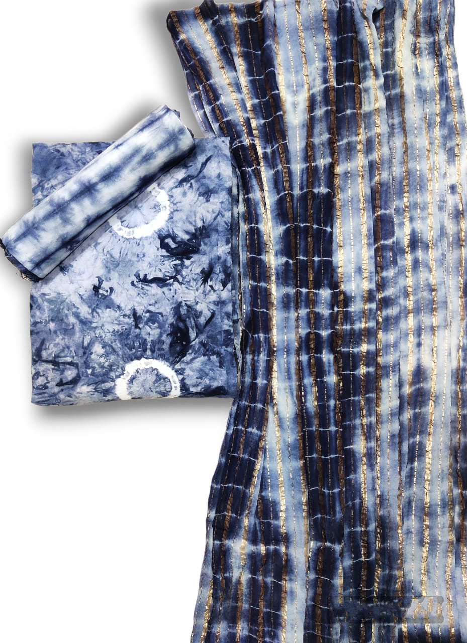 Tie n Dye Rayon Cotton Dress Material